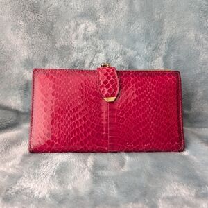 Bosca Red Embossed Leather Wallet